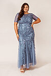 Amelia Dusty Blue Bridesmaid Dress Tulle Sequin