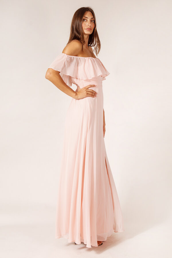 IvyBridesmaidDresBlushPinkChiffon3 Ivy Bridesmaid Dress Pink Blush Chiffon Bridesmaids Only Australia Cheap