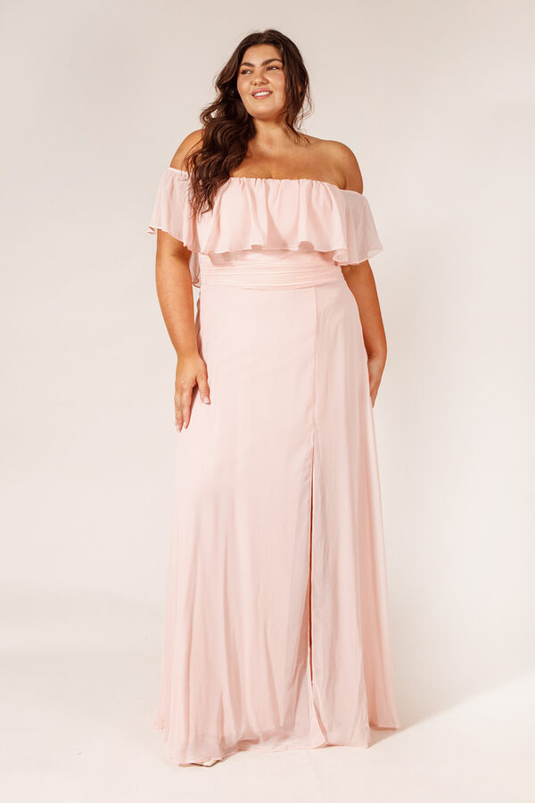 IvyBridesmaidDresBlushPinkChiffonCurvyPlusSize2 Ivy Bridesmaid Dress Pink Blush Chiffon Bridesmaids Only Australia Cheap