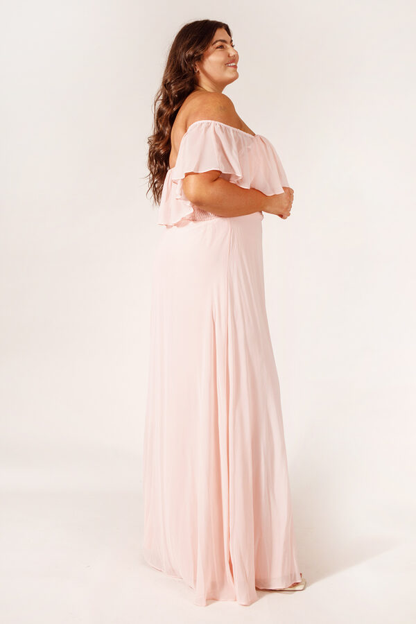 IvyBridesmaidDresBlushPinkChiffonCurvyPlusSize3 Ivy Bridesmaid Dress Pink Blush Chiffon Bridesmaids Only Australia Cheap