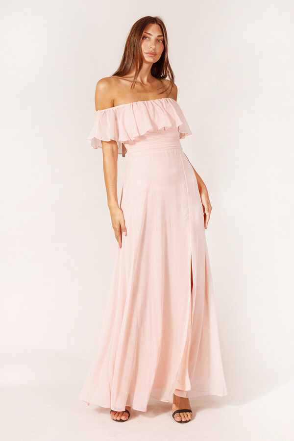 IvyBridesmaidDresBlushPinkChiffonv2 Ivy Bridesmaid Dress Pink Blush Chiffon Bridesmaids Only Australia Cheap