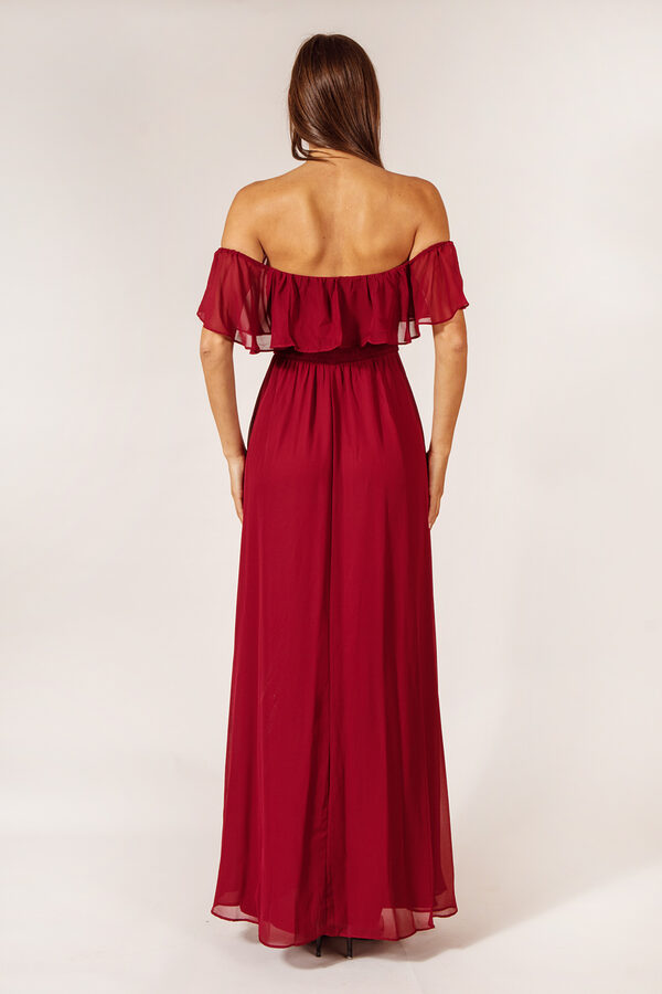 IvyBridesmaidDressBurgundyRedChiffon4 Ivy Bridesmaid Dress Burgundy Red Chiffon Bridesmaids Only Australia Cheap