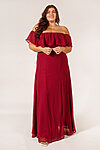 Ivy Burgundy Bridesmaid Dress by Dressology - IvyBridesmaidDressBurgundyRedChiffonCurvyPlusSize