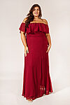 Ivy Burgundy Bridesmaid Dress by Dressology - IvyBridesmaidDressBurgundyRedChiffonCurvyPlusSize2