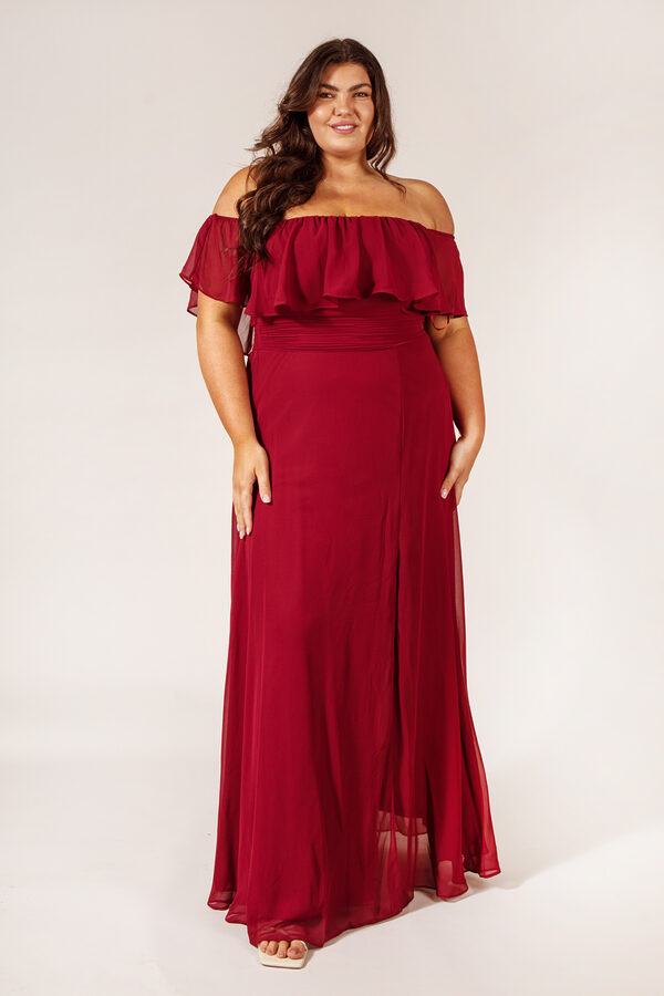 IvyBridesmaidDressBurgundyRedChiffonCurvyPlusSize2 Ivy Burgundy Bridesmaid Dress by Dressology - IvyBridesmaidDressBurgundyRedChiffonCurvyPlusSize2