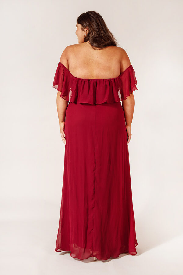 IvyBridesmaidDressBurgundyRedChiffonCurvyPlusSize4 Ivy Burgundy Bridesmaid Dress by Dressology - IvyBridesmaidDressBurgundyRedChiffonCurvyPlusSize4