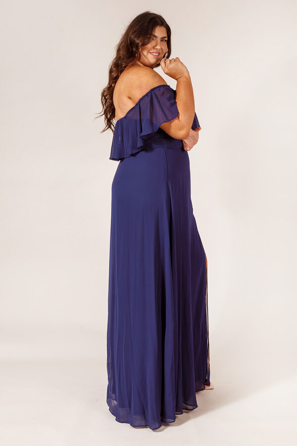 IvyBridesmaidDressNavyBlueChiffonCurvyPlusSize3 Ivy Bridesmaid Dress Navy Blue Chiffon Bridesmaids Only Australia Cheap