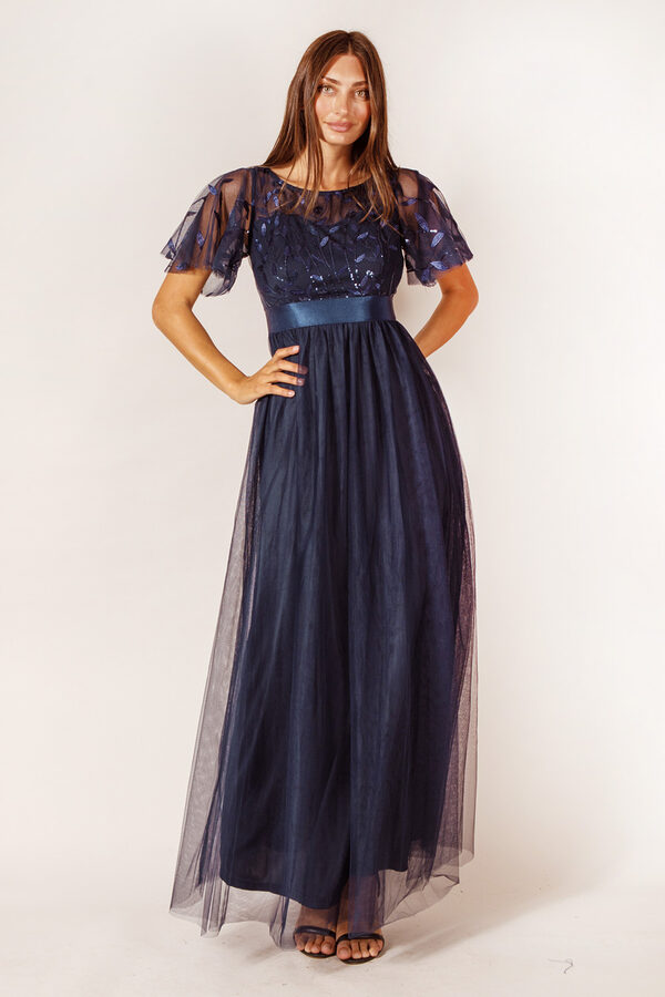 OliviaBridesmaidDressNavyALineSequin Olivia Navy Bridesmaid Dress by Dressology