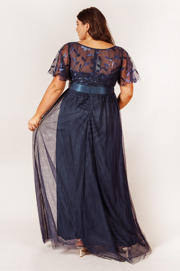 OliviaBridesmaidDressNavyALineSequincurvy4 Olivia Navy Bridesmaid Dress by Dressology