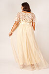 Olivia Champagne Gold Bridesmaid Dress by Dressology - OliviaCurvyBridesmaidDressChampagneALineSequin8