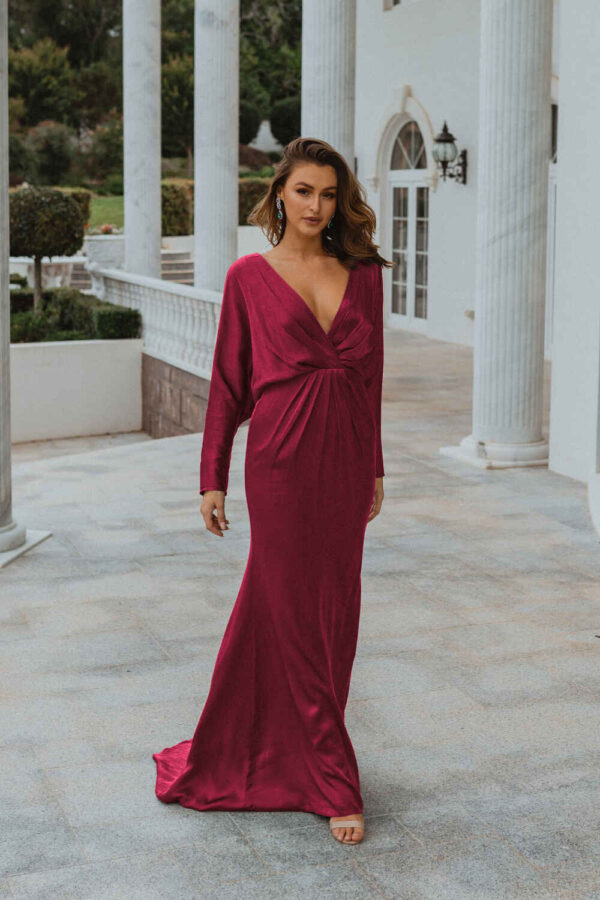 Nelson Bridesmaid Dress by Tania Olsen - Wine Red