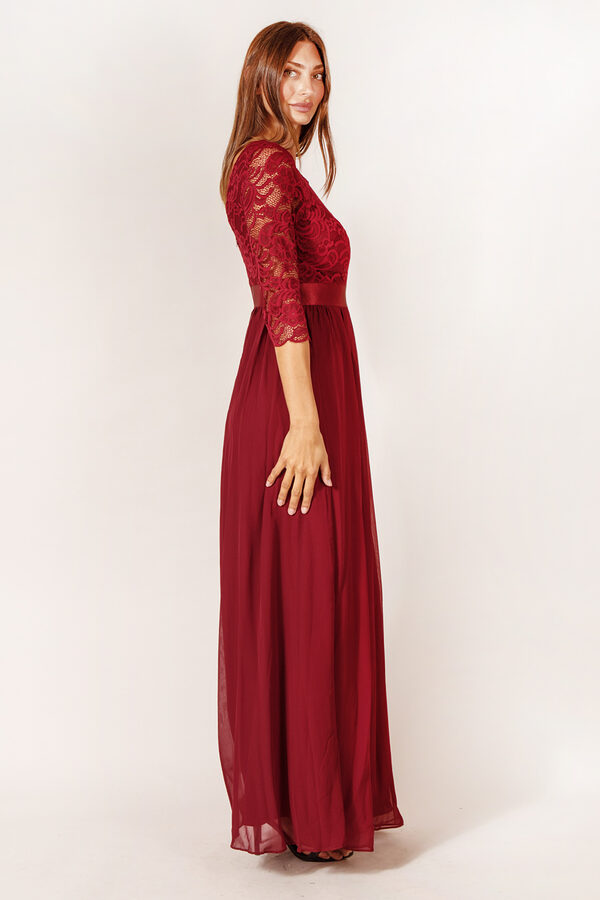ZoeyLongSleeveBridesmaidDressBurgundyRed3 Zoey Burgundy Bridesmaid Dress by Dressology - ZoeyLongSleeveBridesmaidDressBurgundyRed3