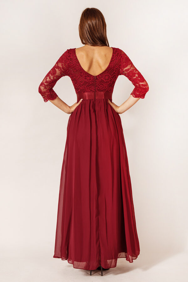 ZoeyLongSleeveBridesmaidDressBurgundyRed4 Zoey Burgundy Bridesmaid Dress by Dressology - ZoeyLongSleeveBridesmaidDressBurgundyRed4