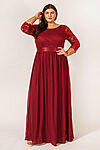Zoey Burgundy Bridesmaid Dress by Dressology - ZoeyLongSleeveBridesmaidDressBurgundyRedPlusSize2