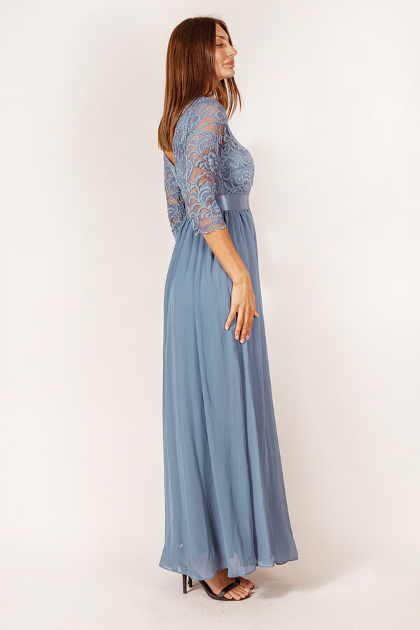 ZoeyLongSleeveBridesmaidDressDustyBlue3 Zoey Dusty Blue Bridesmaid Dress by Dressology - ZoeyLongSleeveBridesmaidDressDustyBlue3