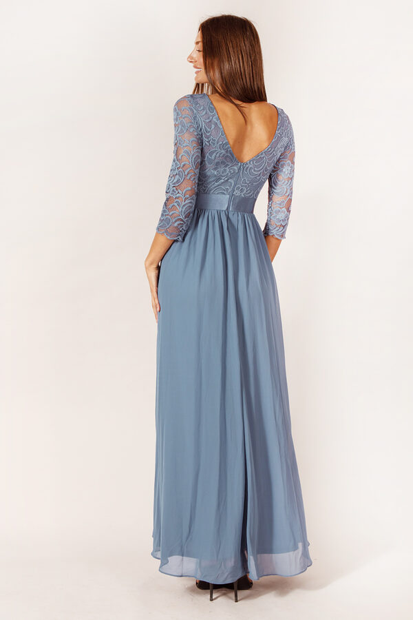ZoeyLongSleeveBridesmaidDressDustyBlue4 Zoey Dusty Blue Bridesmaid Dress by Dressology - ZoeyLongSleeveBridesmaidDressDustyBlue4