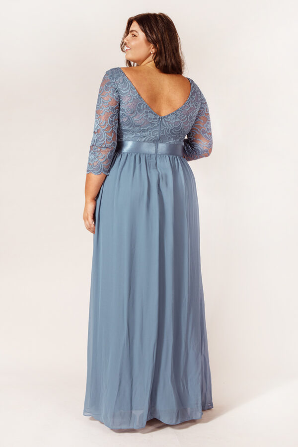 ZoeyLongSleeveBridesmaidDressDustyBluePlusSize4 Zoey Dusty Blue Bridesmaid Dress by Dressology - ZoeyLongSleeveBridesmaidDressDustyBluePlusSize4