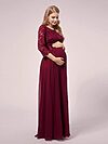 ZoeyLongSleeveMaternityBridesmaidDressBurgundyRed