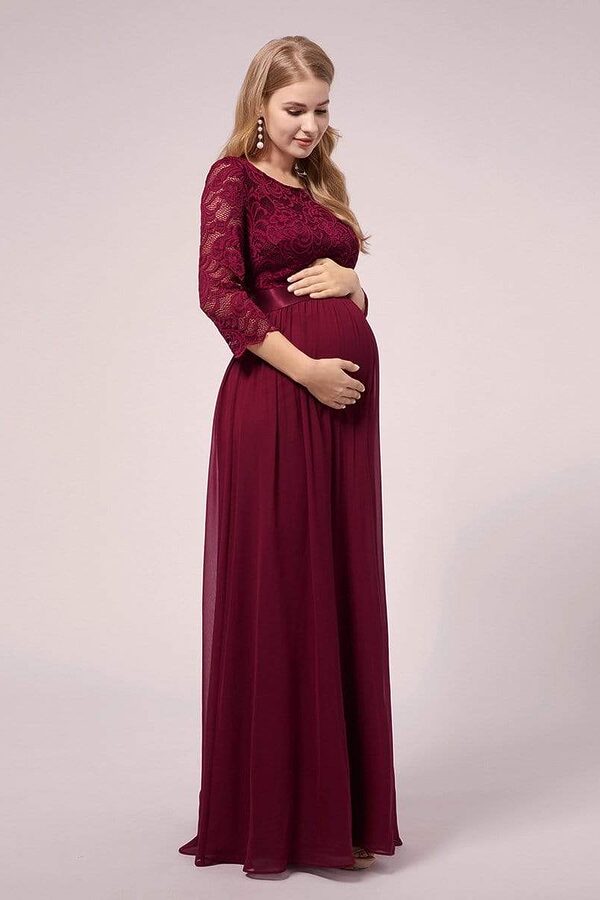 ZoeyLongSleeveMaternityBridesmaidDressBurgundyRed ZoeyLongSleeveMaternityBridesmaidDressBurgundyRed