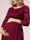 ZoeyLongSleeveMaternityBridesmaidDressBurgundyRed