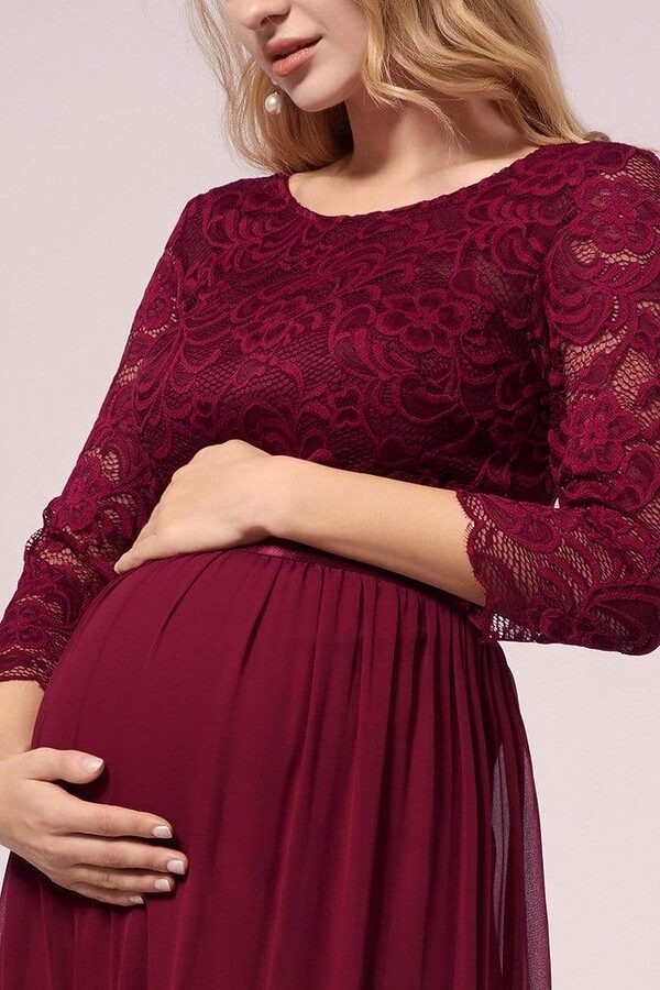 ZoeyLongSleeveMaternityBridesmaidDressBurgundyRed2 ZoeyLongSleeveMaternityBridesmaidDressBurgundyRed