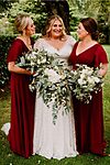 Savannah Burgundy Red Bridesmaid Dresses by Dressology - Saannah Burgdundy Bridesmaid Dress with Sleeves