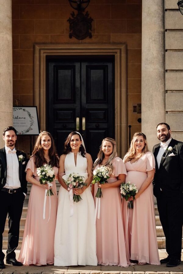 Savannah Blush Bridesmaid Dress with Sleeves (1) Savannah Blush Pink Bridesmaid Dresses by Dressology - Savannah Blush Bridesmaid Dress with Sleeves (1)