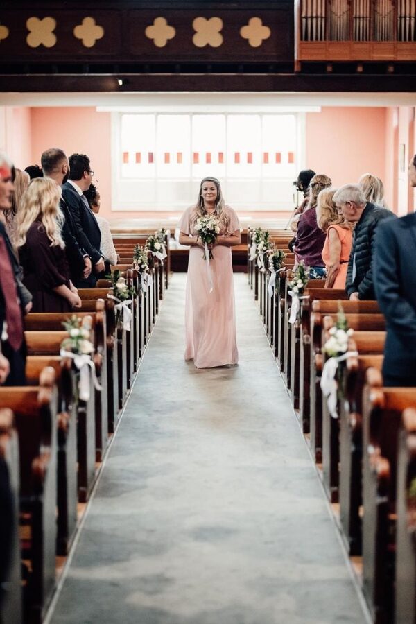 Savannah Blush Bridesmaid Dress with Sleeves Savannah Blush Pink Bridesmaid Dresses by Dressology - Savannah Blush Bridesmaid Dress with Sleeves