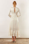 Blakely Long Sleeve Satin Boho Bridesmaid Dress by Talia Sarah in Ivory Australian Under 300 Curvy Plus Size
