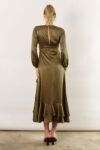 Blakely Long Sleeve Satin Boho Bridesmaid Dress by Talia Sarah in Olive Australian Under 300 Curvy Plus Size