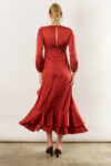 Blakely Long Sleeve Satin Boho Bridesmaid Dress by Talia Sarah in Rust Burnt Orange Australian Under 300 Curvy Plus Size