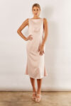 Harlow Cowl Satin Bridesmaid Dress by Talia Sarah in Nude Pink Australian Under 300