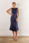 Harlow Cowl Satin Bridesmaid Dress by Talia Sarah in Sapphire Navy Blue Australian Under 300