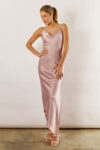 Kaia Satin Cowl Bridesmaid Dress Blush Quartz Australia Under 200