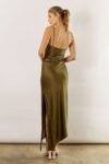Kaia Satin Cowl Bridesmaid Dress Olive Green Australia Under 200