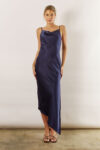 Kaia Satin Cowl Bridesmaid Dress Sapphire Blue Australia Under 200