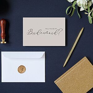 Will You Be My Bridesmaid Card in Latte Brown
