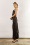Blair Satin Slip Bridesmaid Dress by Talia Sarah in Black Australian Under 300 Curvy Plus Size