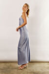 Blair Satin Slip Bridesmaid Dress by Talia Sarah in Dusty Blue Australian Under 300 Curvy Plus Size