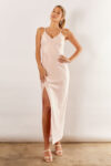Blair Satin Slip Bridesmaid Dress by Talia Sarah in Nude Pink Australian Under 300 Curvy Plus Size