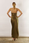 Blair Satin Slip Bridesmaid Dress by Talia Sarah in Olive Green Australian Under 300 Curvy Plus Size