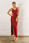 Blair Satin Slip Bridesmaid Dress by Talia Sarah in Rust Red Burnt Orange Australian Under 300 Curvy Plus Size