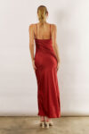 Blair Satin Slip Bridesmaid Dress by Talia Sarah in Rust Red Burnt Orange Australian Under 300 Curvy Plus Size