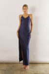 Blair Satin Slip Bridesmaid Dress by Talia Sarah in Navy Sapphire Blue Australian Under 300 Curvy Plus Size