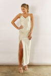 Blair Satin Slip Bridesmaid Dress by Talia Sarah in Champagne Australian Under 200 Curvy Plus Size