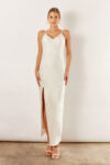 Blair Satin Slip Bridesmaid Dress by Talia Sarah in Ivory White Australian Under 200 Curvy Plus Size