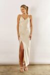 Blair Satin Slip Bridesmaid Dress by Talia Sarah in Prosecco Gold Australian Under 200 Curvy Plus Size