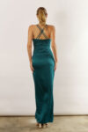 Maya Satin Spaghetti Strap Bridesmaid Dress by Talia Sarah in Emerald Green Australian Under 300 Curvy Plus Size