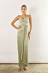 Maya Satin Spaghetti Strap Bridesmaid Dress by Talia Sarah in Sage Green Australian Under 300 Curvy Plus Size