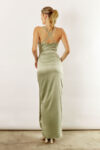 Maya Satin Spaghetti Strap Bridesmaid Dress by Talia Sarah in Sage Green Australian Under 300 Curvy Plus Size